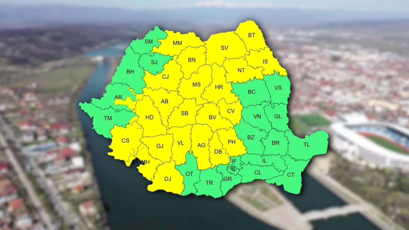 Cod galben de ploi în Gorj