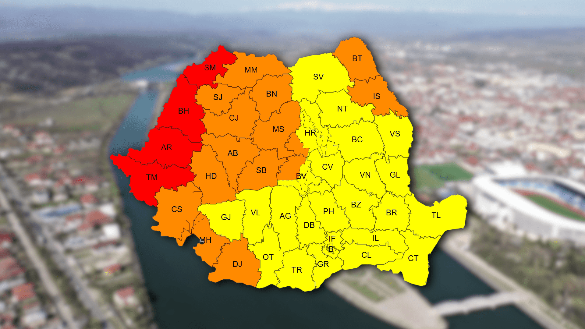 Cod galben de caniculă în Gorj