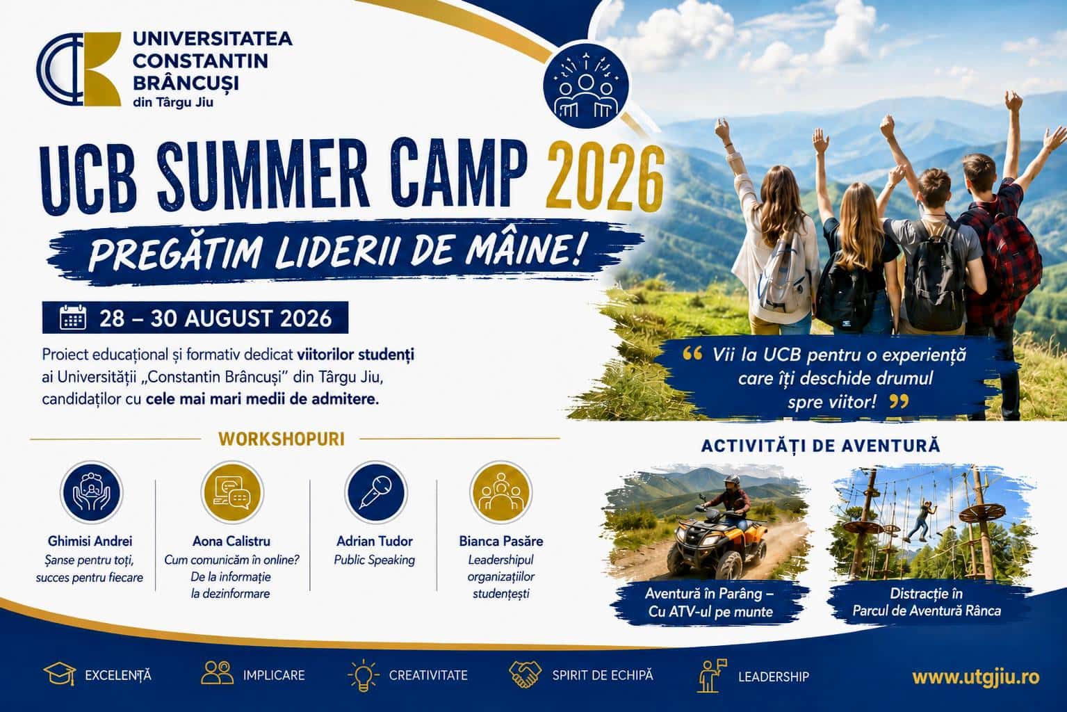 UCB Summer Camp 2026, dedicată viitorilor studenți