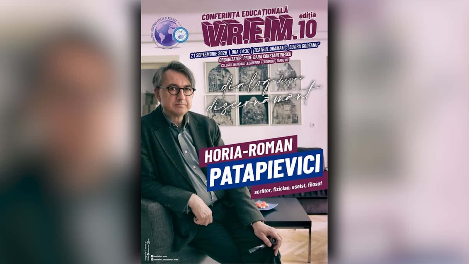 Horia Patapievici, discurs despre discernământ în fața elevilor gorjeni